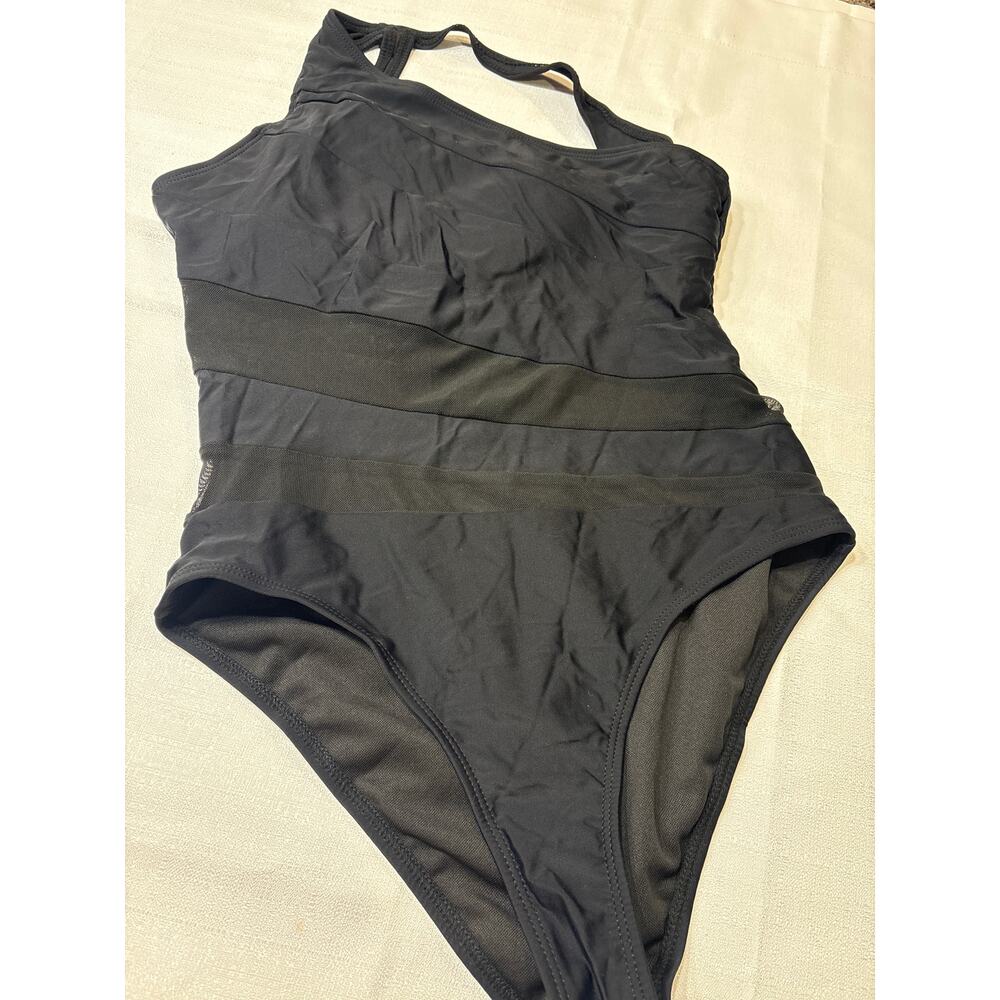Pink Lily Black One Piece Beyond the Sea Swimsuit Size M - Picture 3 of 6